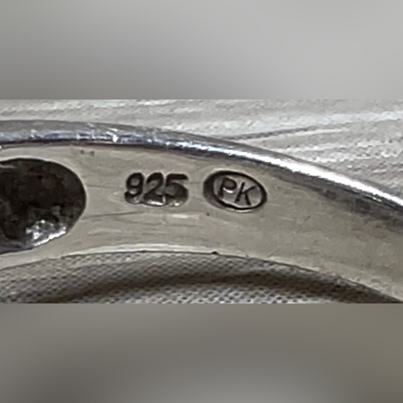 Vintage Designer Paul Kraus Sterling Silver Blue Stone Ring, Size 6.75, 4.9g - Picture 5 of 10